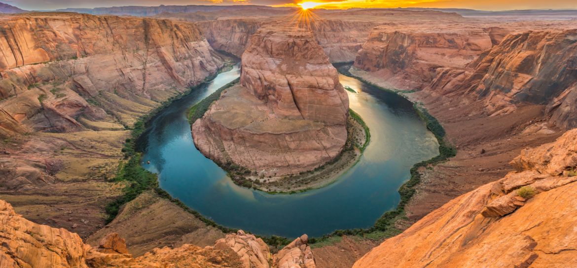 Horseshoe Bend Near Antelope Canyon at Sunset