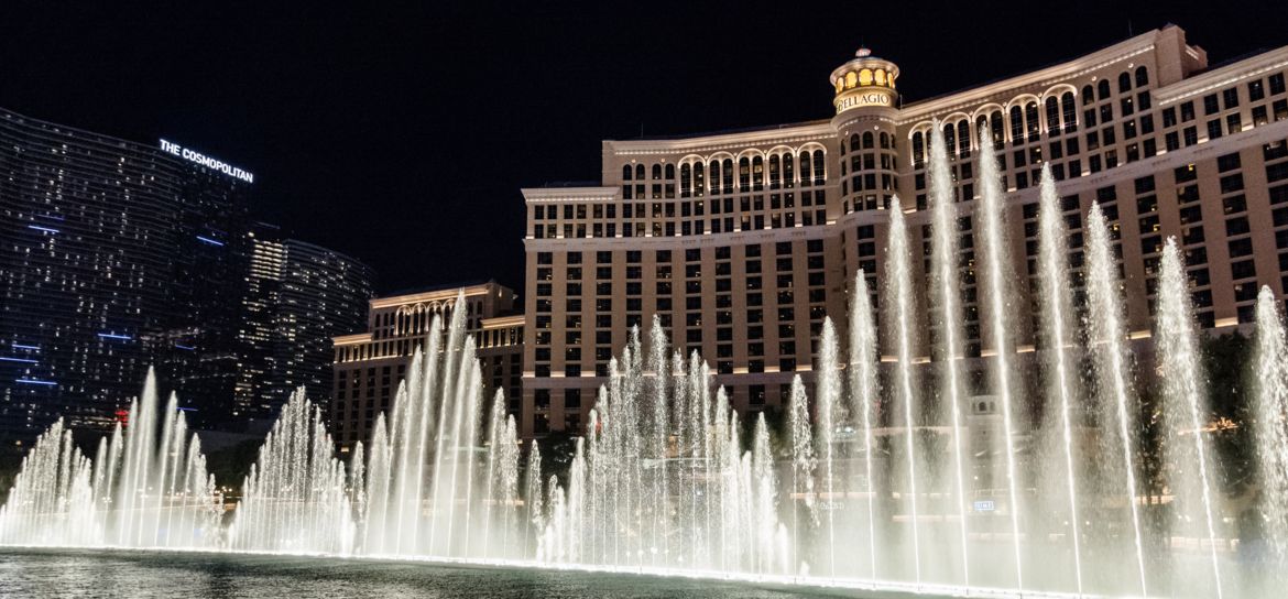 Fountain Show at Bellagio A photo of the fountain show in front of Bellagio