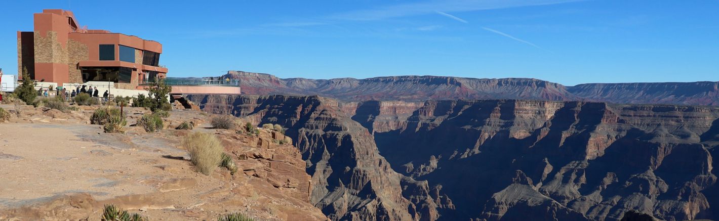 A view of the Grand Canyon Skywalk located on the Hualapai Reservation at Grand Canyon West