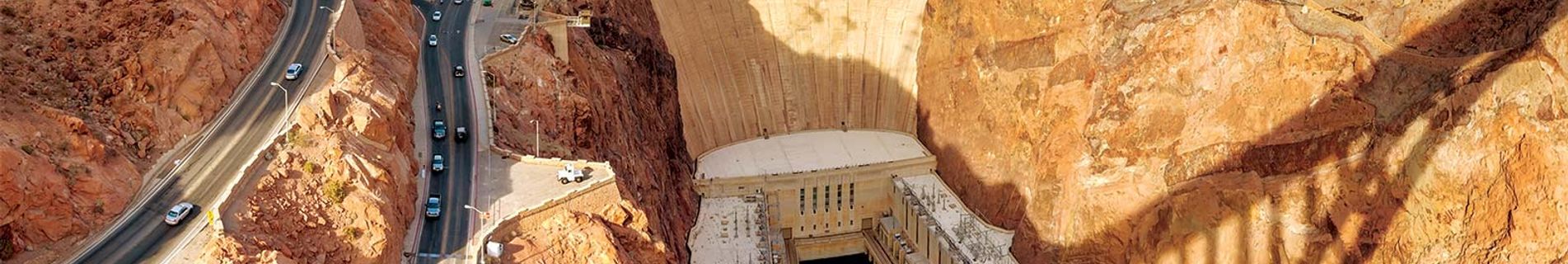 Helicopter over Hoover Dam near Las Vegas