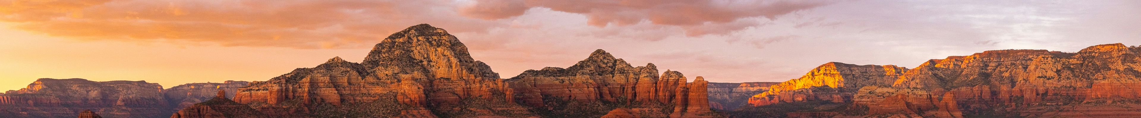 Sedona Arizona landscape seen at sunset