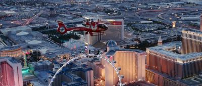 Make your aircraft private Helicopter flying over the lights of the Las Vegas Strip