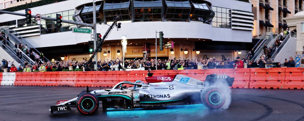 A race car on display during Las Vegas Race Week