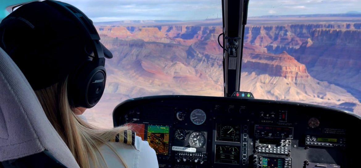 Helicopter Tour Interior a view from inside a Grand Canyon helicopter tour