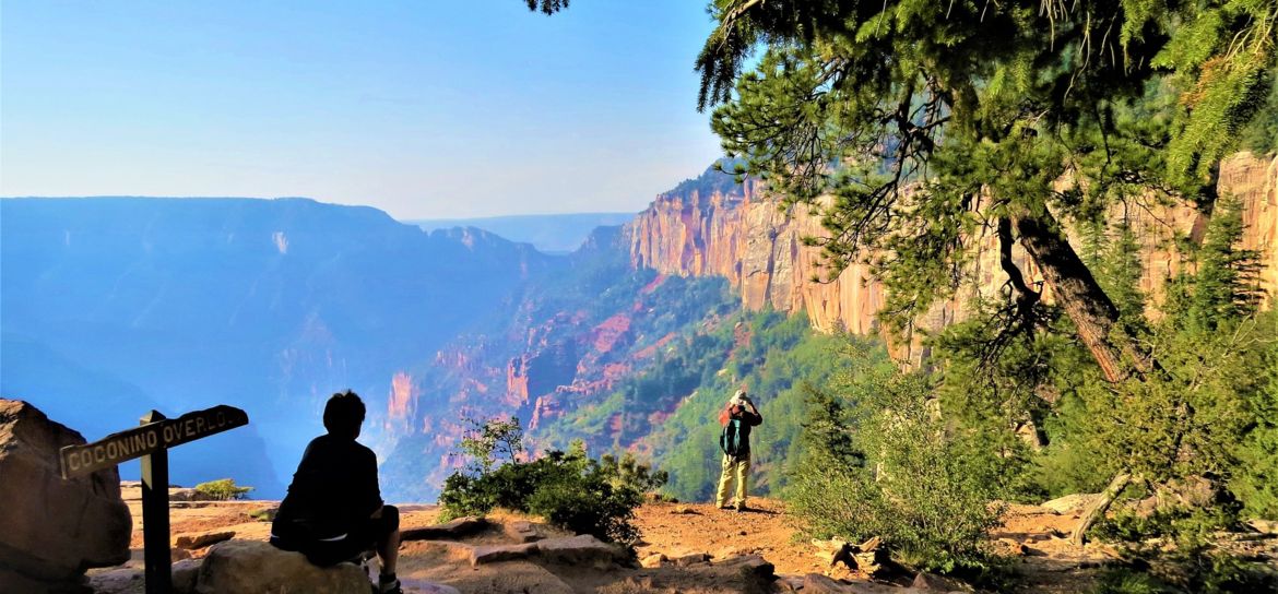 sightseers at the Grand Canyon North Rim