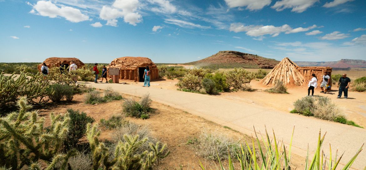 Native American village at Eagle Point authentic Native American structures located at Eagle Point at Grand Canyon West