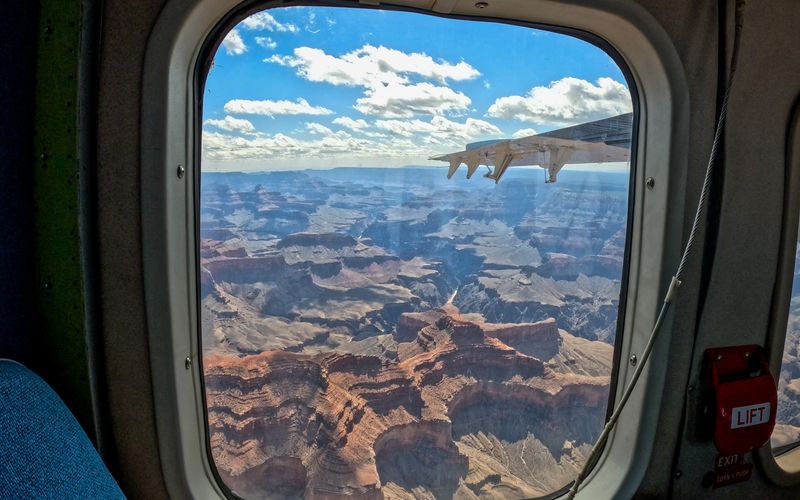 Grand Canyon through an airplane window