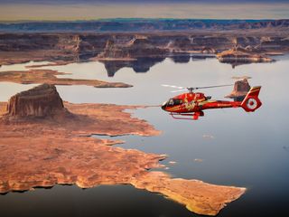 Helicopter over Lake Powell