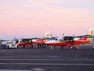 Papillon Twin Otters at Boulder City at sunset