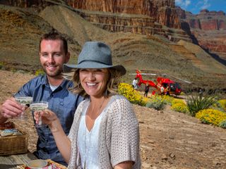 Champagne toast on the canyon floor
