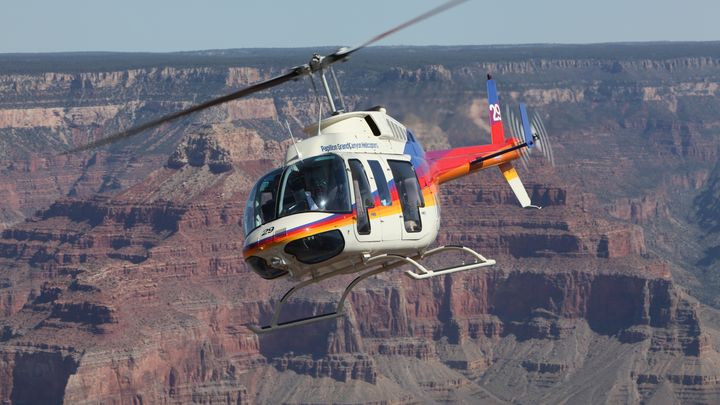 Helicopter and hummer at grand canyon national park