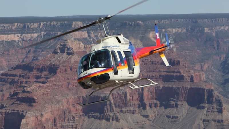 Helicopter and hummer at grand canyon national park