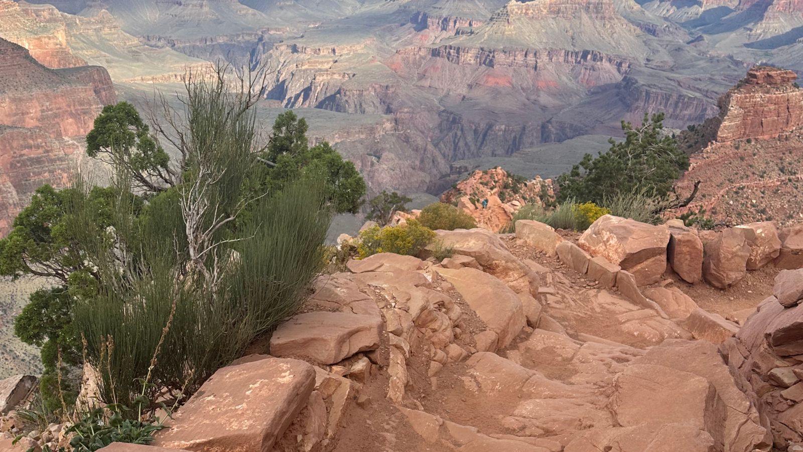 a beautiful region of Grandview Trail at the Grand Canyon South Rim