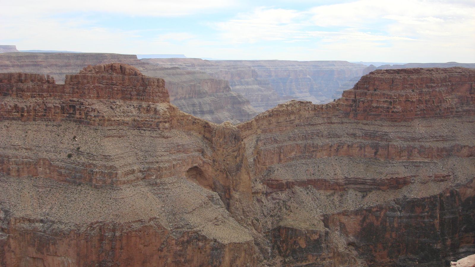 A famous bird-shaped rock formation found at the Grand Canyon West Rim known as Eagle Point