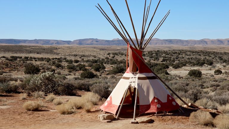 traditional native american teepees located at the Grand Canyon West