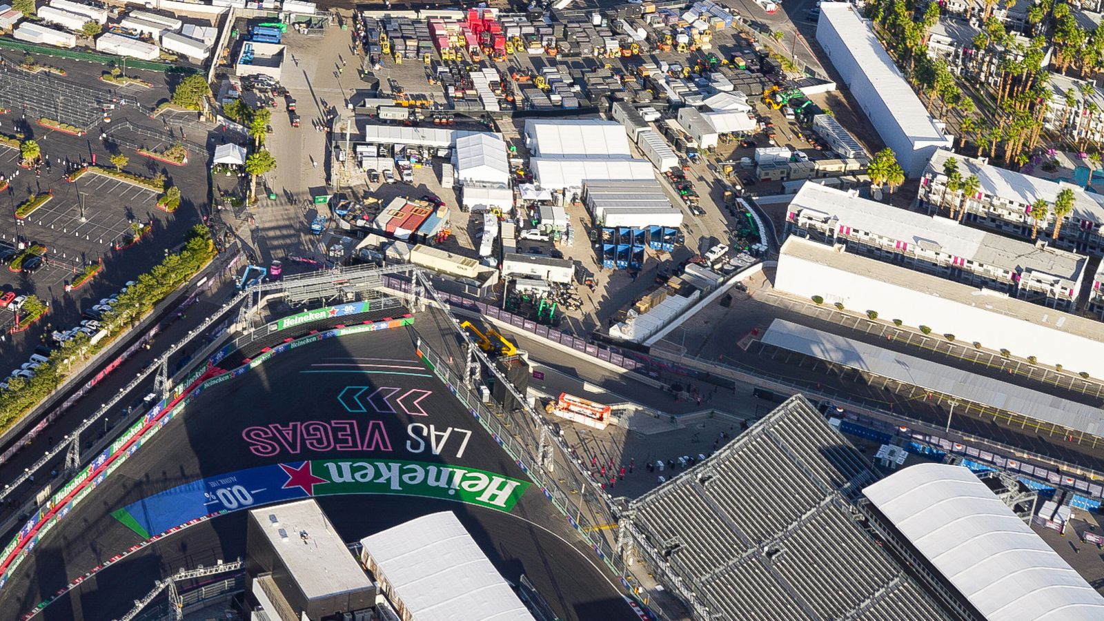 a street circuit turn in the las vegas race