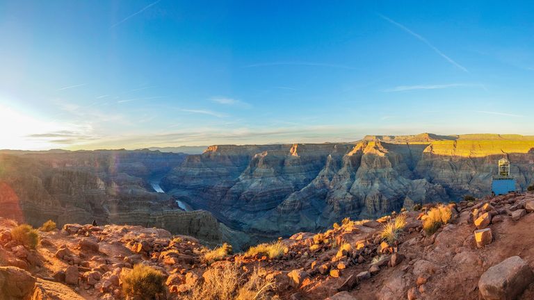 Views of the Grand Canyon West Rim from Guano Point lookout point