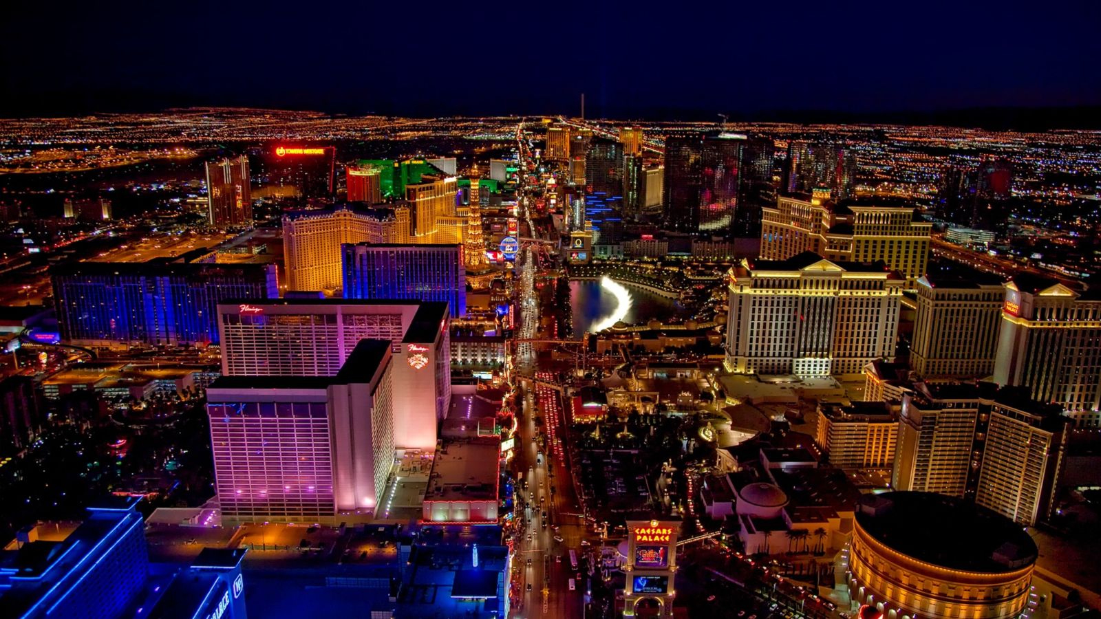 view of casinos from inside a las vegas helicopter tour