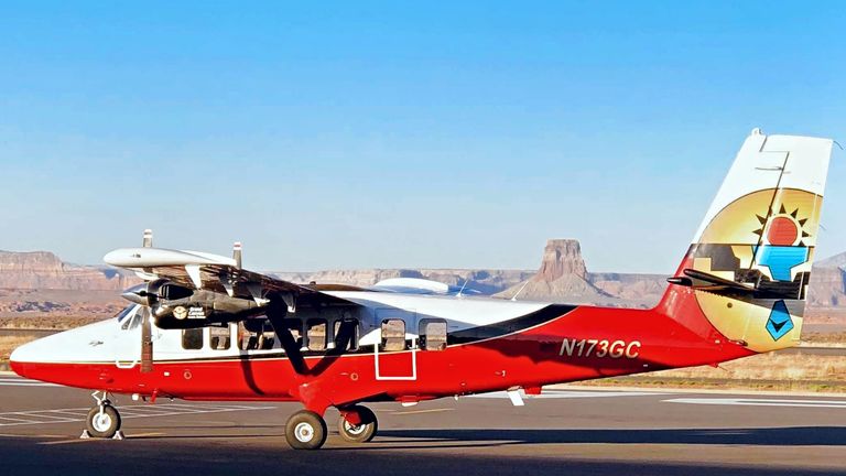 a sightseeing airplane at the las vegas air terminal