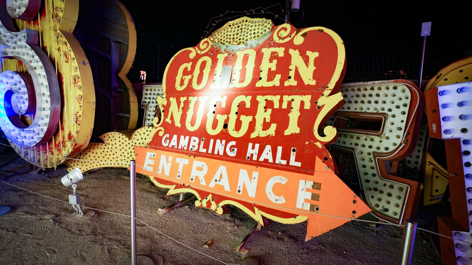 the antique Golden Nugget neon sign at the Neon Museum in Las Vegas