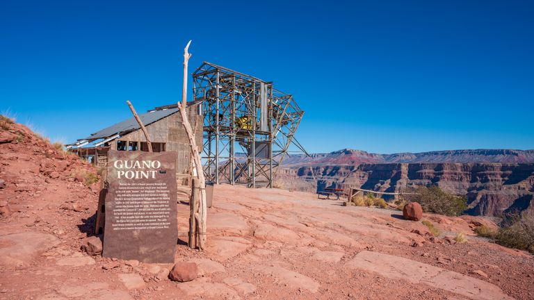 an old mining structure found at Guano Point at the Grand Canyon West