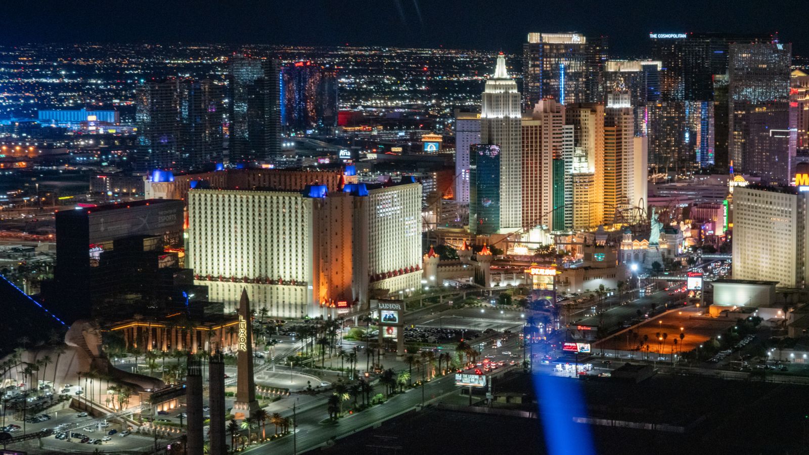The New York New York casino seen from a Las Vegas helicopter tour