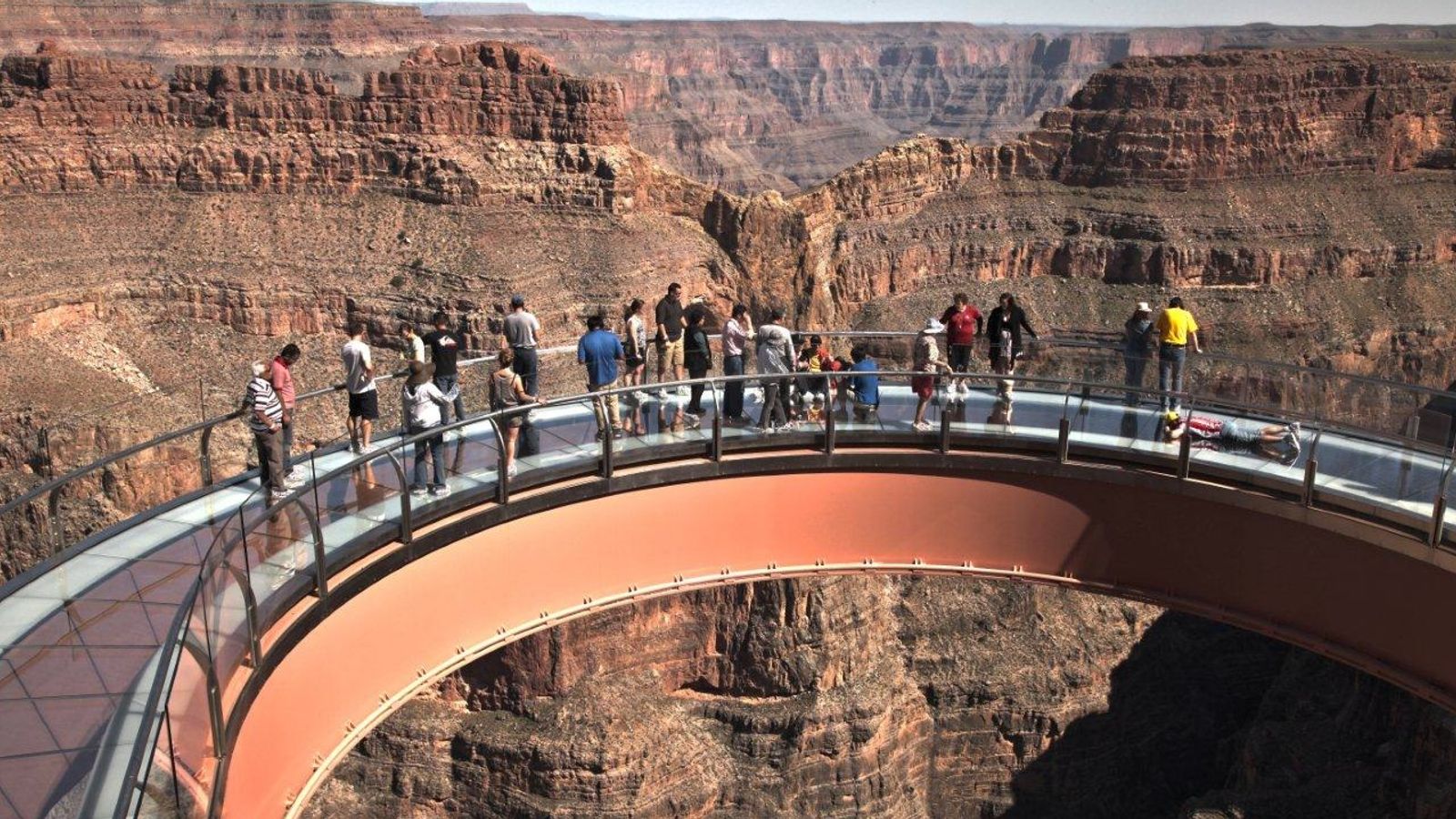 view of eagle point and the grand canyon skywalk on the west rim