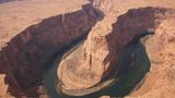 horseshoe bend and the colorado river seen from above