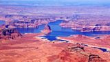 lake powell seen from above on an airplane tour in page arizona