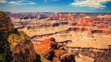 View of the south rim of Grand Canyon from the edge.