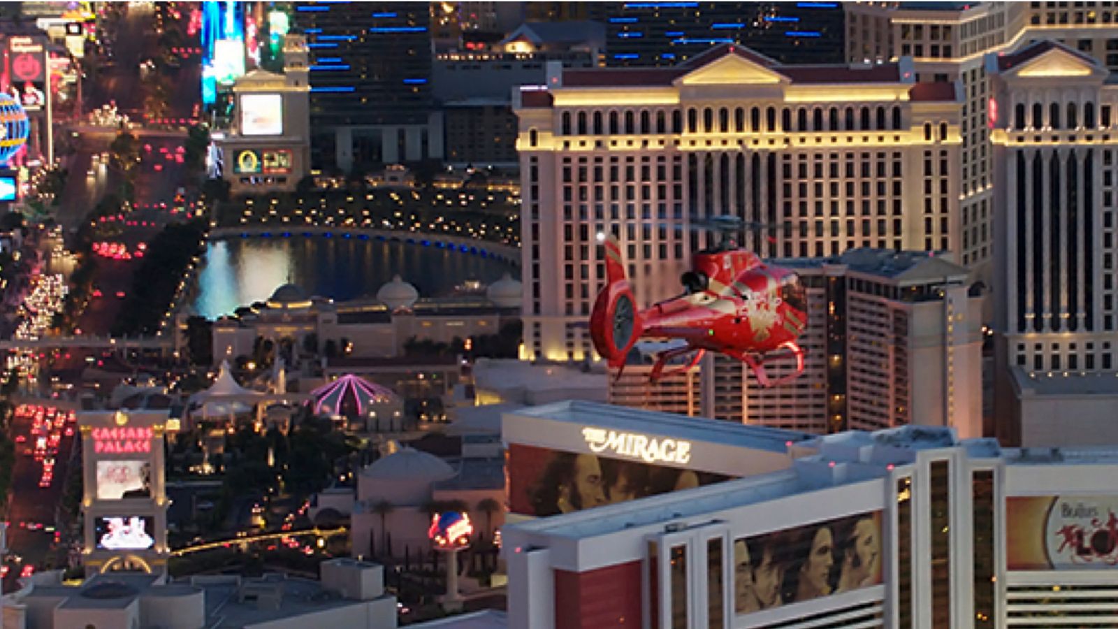 video footage of a las vegas helicopter tour and aerial views of the casinos and lights at night