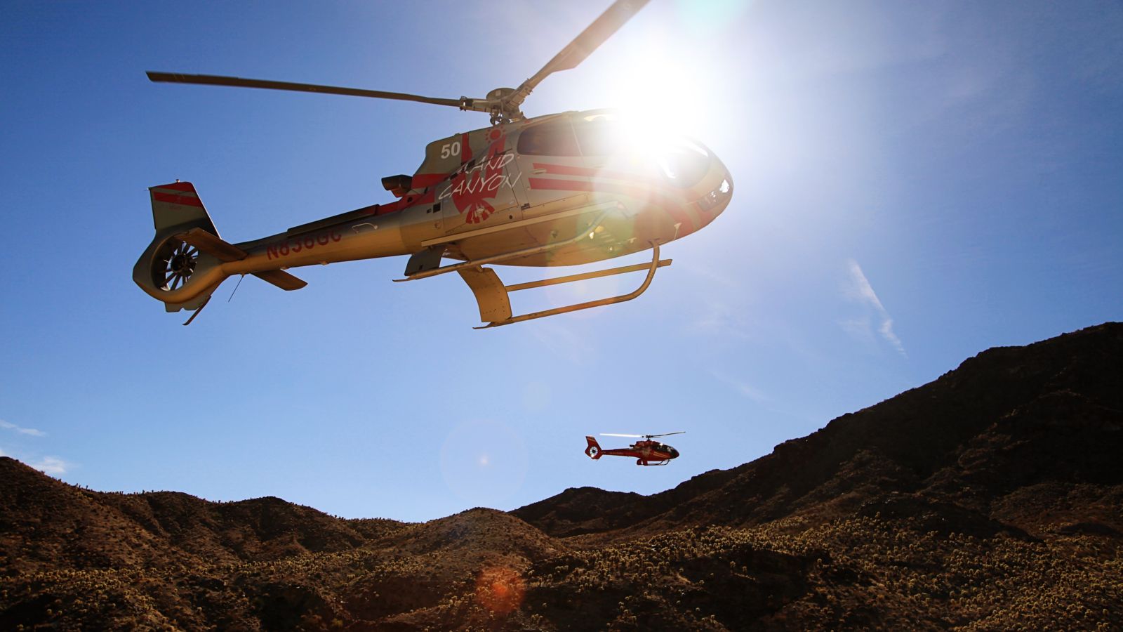 a grand canyon helicopter tour landing at the bottom of the west rim