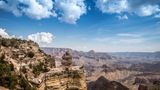 A famous Grand Canyon tour lookout point featuring a rock formation known as 'Duck on a Rock'