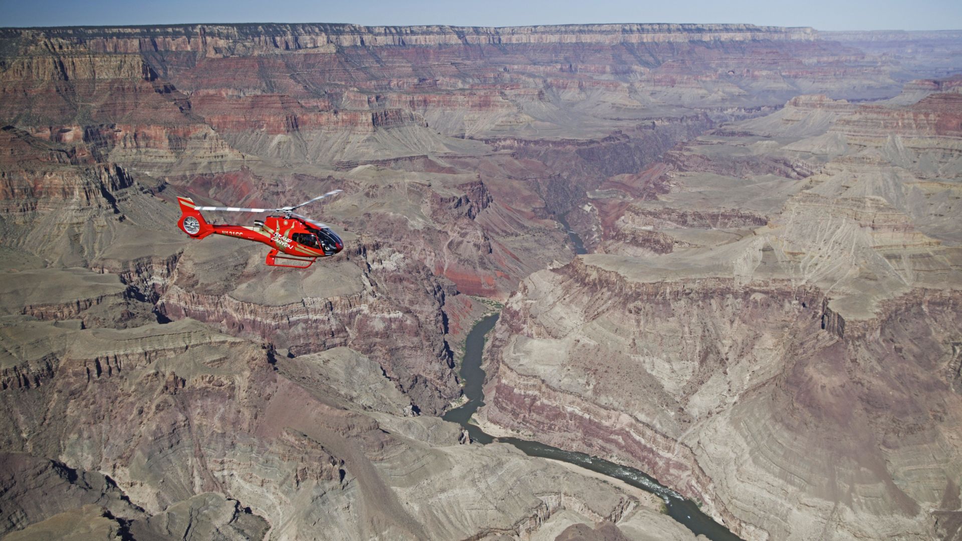 Papillon helicopter over the Grand Canyon