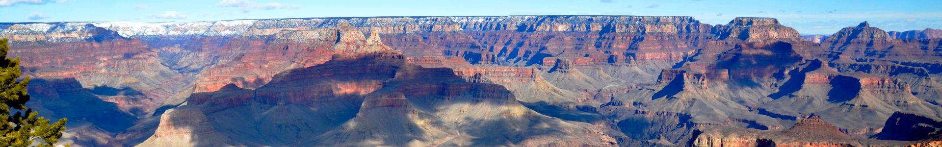 A Grand Canyon National Park viewpoint seen dusted in snow