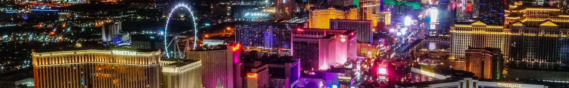 Las Vegas Strip casinos lit up at nighttime