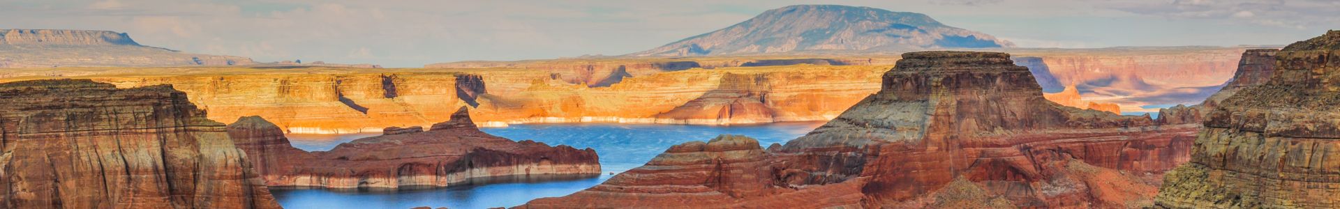 a Page AZ landscape featuring Lake Powell seen at sunset
