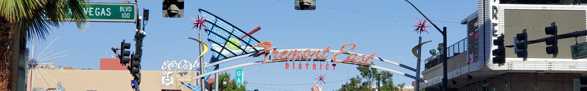 street view of fremont east district sign in las vegas