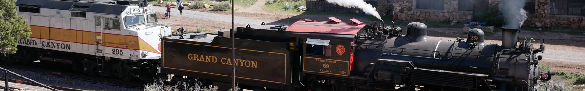 Grand Canyon Railway train waiting for passengers
