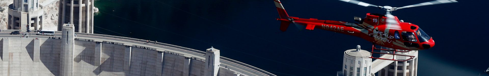 a helicopter tour from Las Vegas flies over Hoover Dam