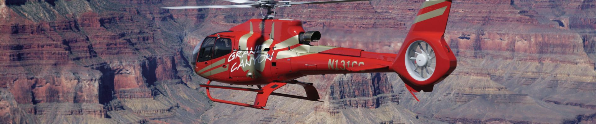 A Las Vegas Helicopter tour flies above the Grand Canyon gorges