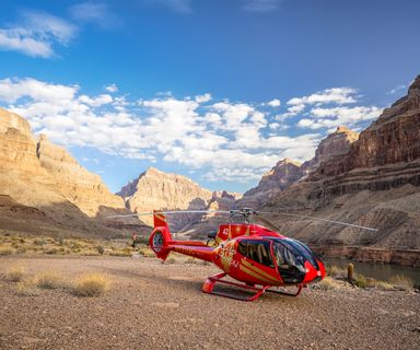 EC-130 at the floor of the West Rim on a Grand Canyon helicopter landing tour
