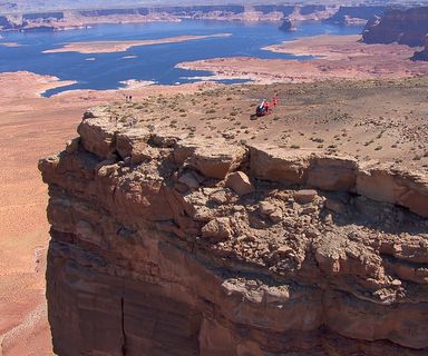 a page arizona helicopter tour landed at the top of tower butte