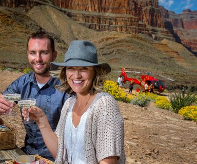Papillon helicopter guests on a private Grand Canyon tour from Las Vegas