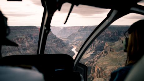 Interior view of a Grand Canyon helicopter tour
