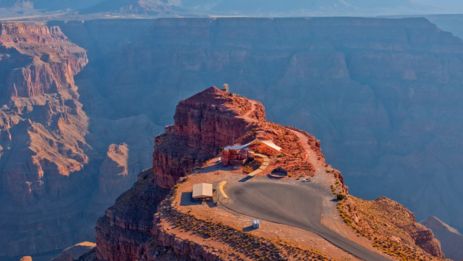 Guano Point, a popular Grand Canyon West lookout point, seen from above