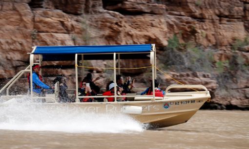 Cruise on the Colorado River Guests enjoying a short boat cruise up the Colorado River