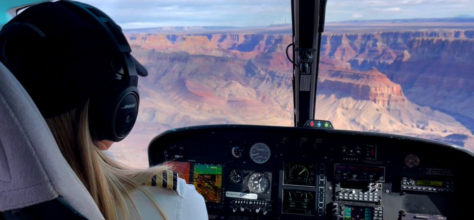 a view from inside a Grand Canyon helicopter tour