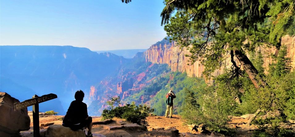 sightseers at the Grand Canyon North Rim