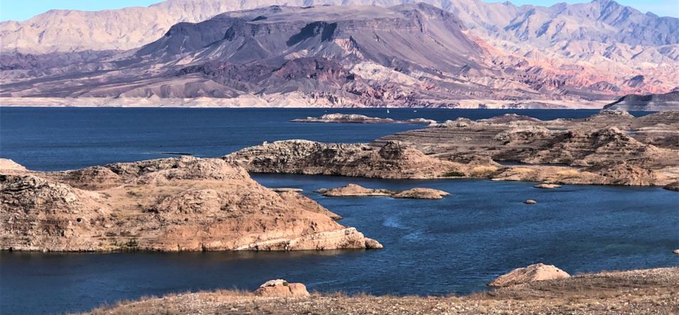 aerial view of Lake Mead in Las Vegas